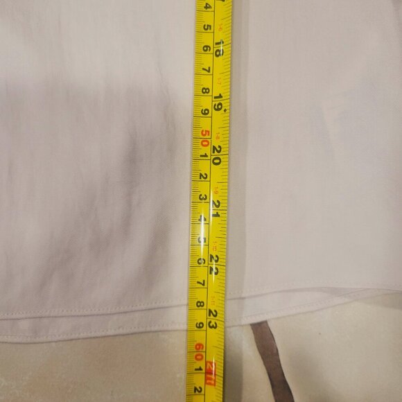 Vince Women Cream Rib-Trim Double-V Neck Short Solman Sleeve Blouse - Size XS - Picture 8 of 10